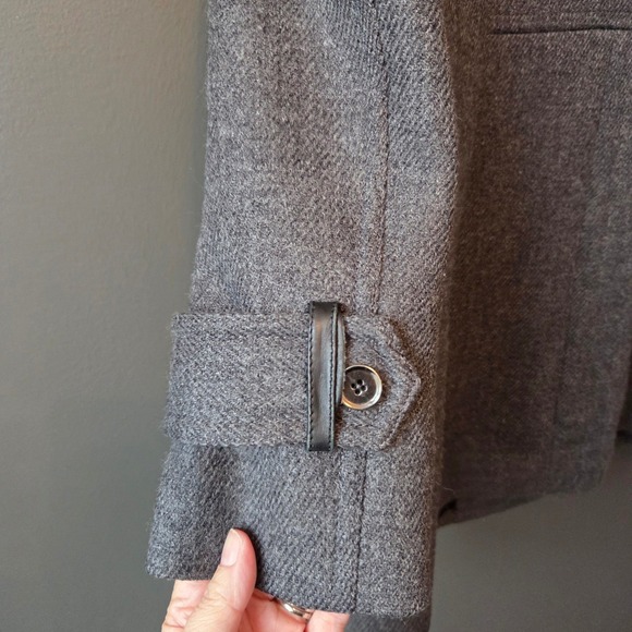 Cole Haan Womens Wool Blend Knit Coat Gray Size 4 Lined Toggle Chic Luxury Warm - Picture 7 of 15